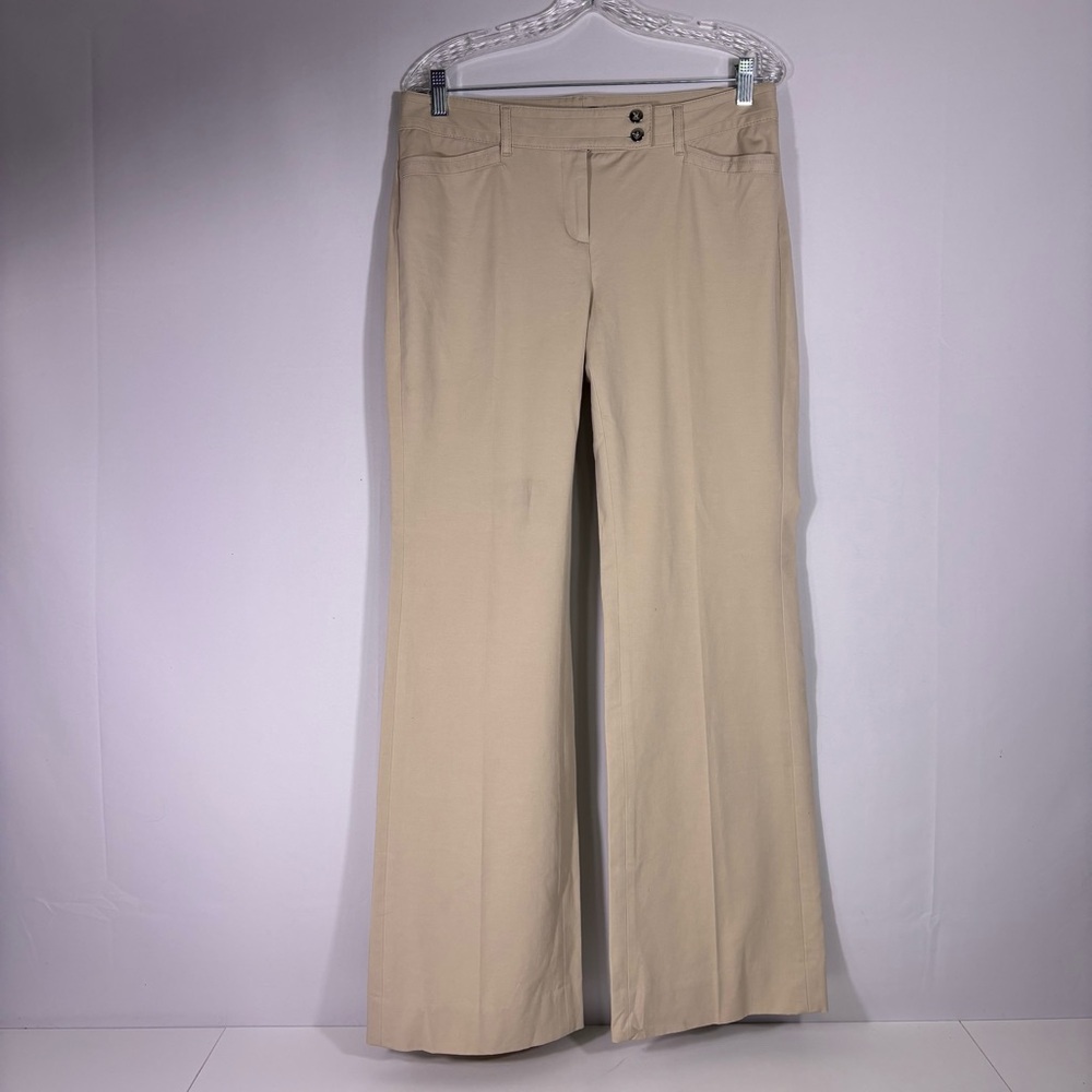 White House Black Market Tan Boot Cut Trousers Size 8